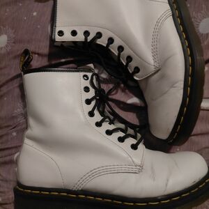 Dr. Martens White Leather Boots